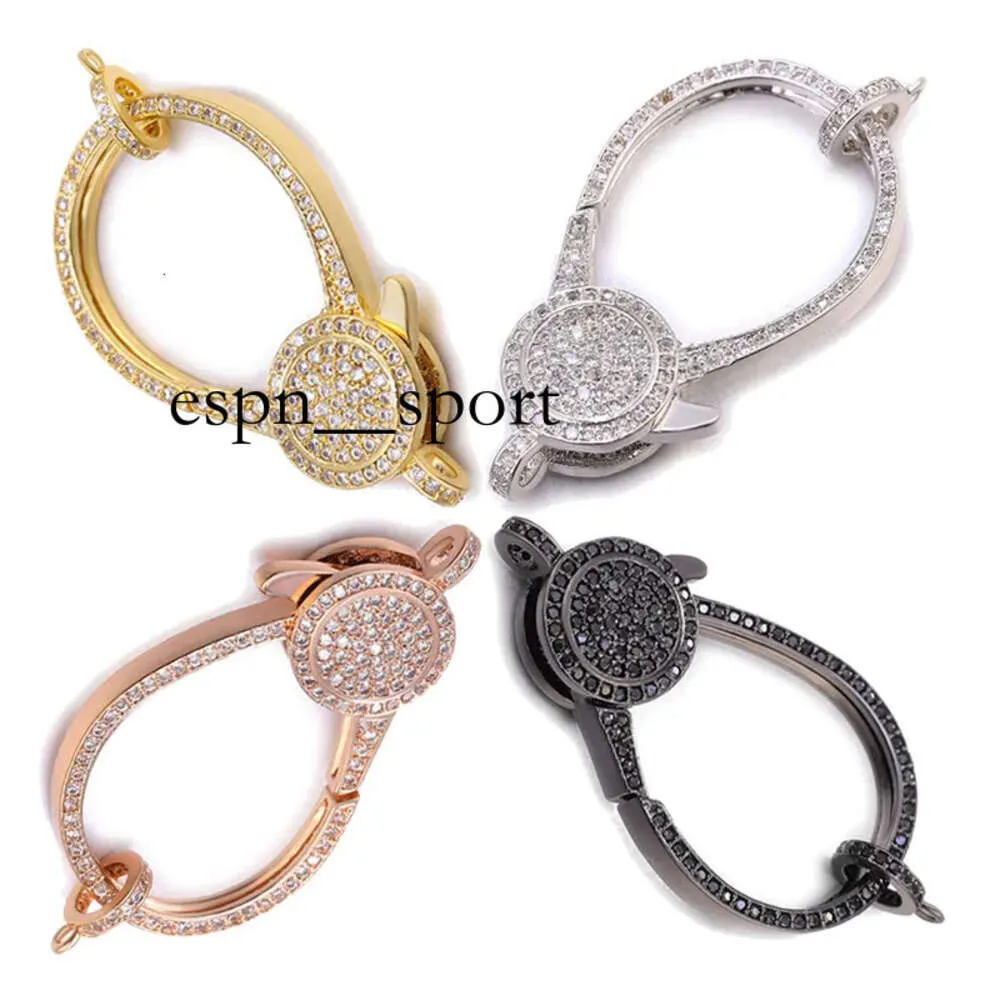 ESPNSPORT RIVERSR CZ Micro Pave Lobster Clasp Accessoriesホワイトピンクイエローガンブラック銅ジルコンペンダントネックレスブレスレットコネクタDIYジュエリー