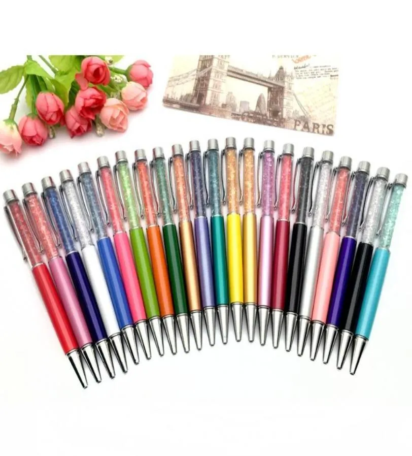 22 kolory Crystal Ballpoint Pen Diamond Pigieniarnia Ballpen Office Office Promocja Pierdzież podarunkowa Pendant Kulki Nacklace Niestandardowe logo7362974