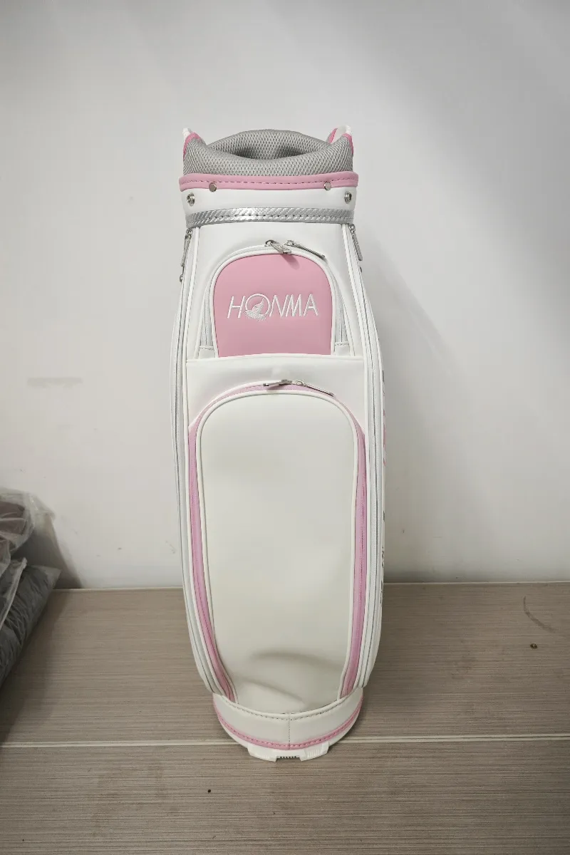 Premium Pink Golf Cart Bag - Lightweight Waterproof PU Leather