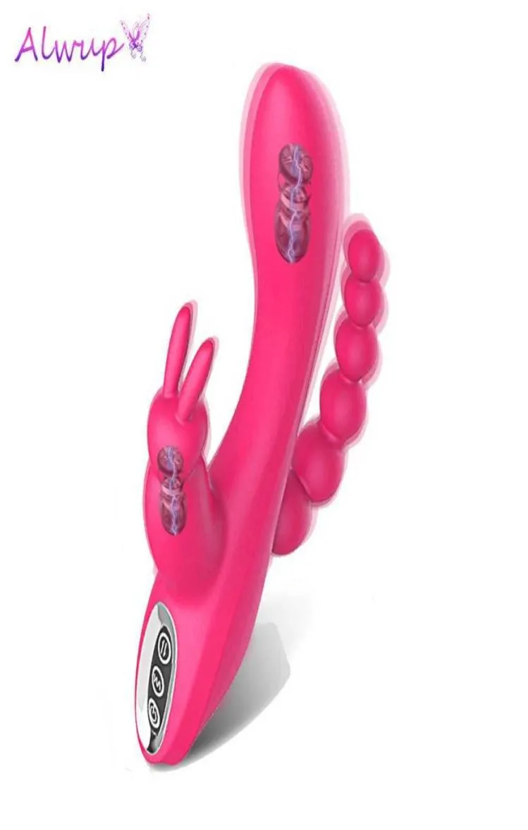 Konijn G-spot Clitoris Stimulator Penis Anale Dildo Vibrator Dubbele Penetratie Speeltjes voor Vrouwen Volwassen Koppels Seksuele Product X063245573