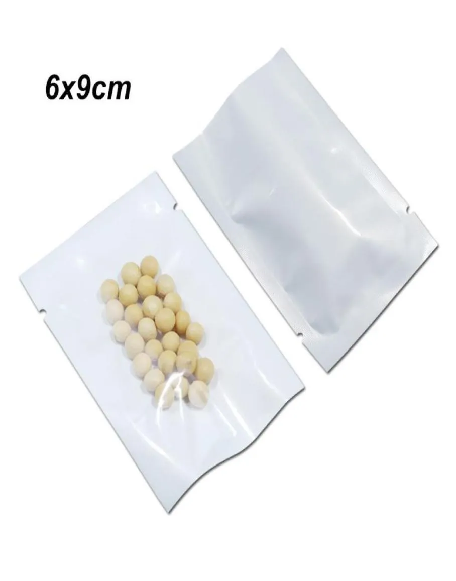 6x9cm 300st Retail Clear White Open Top Heat tätbar polyplastförpackningspåsar Liten vakuumpåse för små leksaksprov tårar 5428974