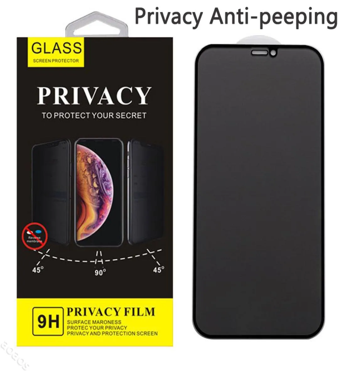 Privacidade Antipeeping antispy protetor de tela de vidro temperado para iPhone14 13 12 11 Pro XR XS max 6 7 8 Plus9327073