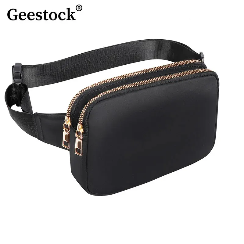 Geestock Fanny Pack Женская поясная сумка Модные поясные сумки Женская поясная сумка с двойной молнией Водонепроницаемая сумка через плечо Женская поясная сумка 240109