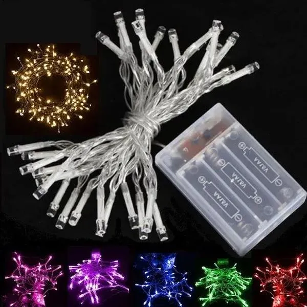 LED Strings bright 3M 30 LEDs Battery Operated Mini Copper Wire String Fairy Sparkle Lights Party LL