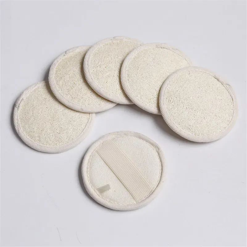 8cm Round Shaped Natural Loofah Pad Exfoliating Face Sponge Remove the Dead Skin Spa Massage Loofah Sponge Bath Sponge