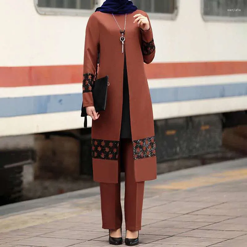 민족 의류 라마단 eid mubarak kaftan dubai abaya 터키 히잡 무슬림 드레스 세트 여성 앙상블 musulman Robe femme ete 세트