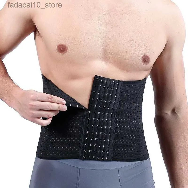 Waist Tummy Shaper Men Compression Shapewear Waist Trimmer Belt Corset For Abdomen Belly Shapers Tummy Control Fitness Slimming Body Shaper Q240110