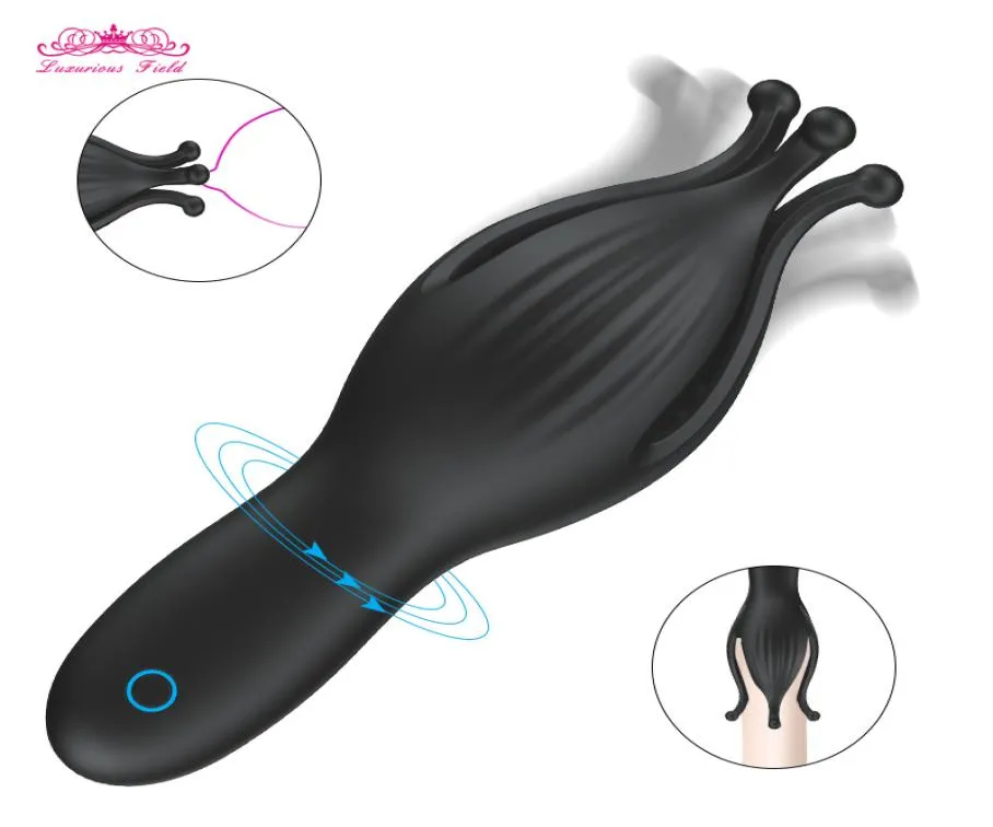 Vibrador del glande del pene de 10 velocidades para hombres Retraso de la eyaculación Masturbador masculino Glans Estimula el entrenador del pene Juguetes sexuales para hombres MX197213265