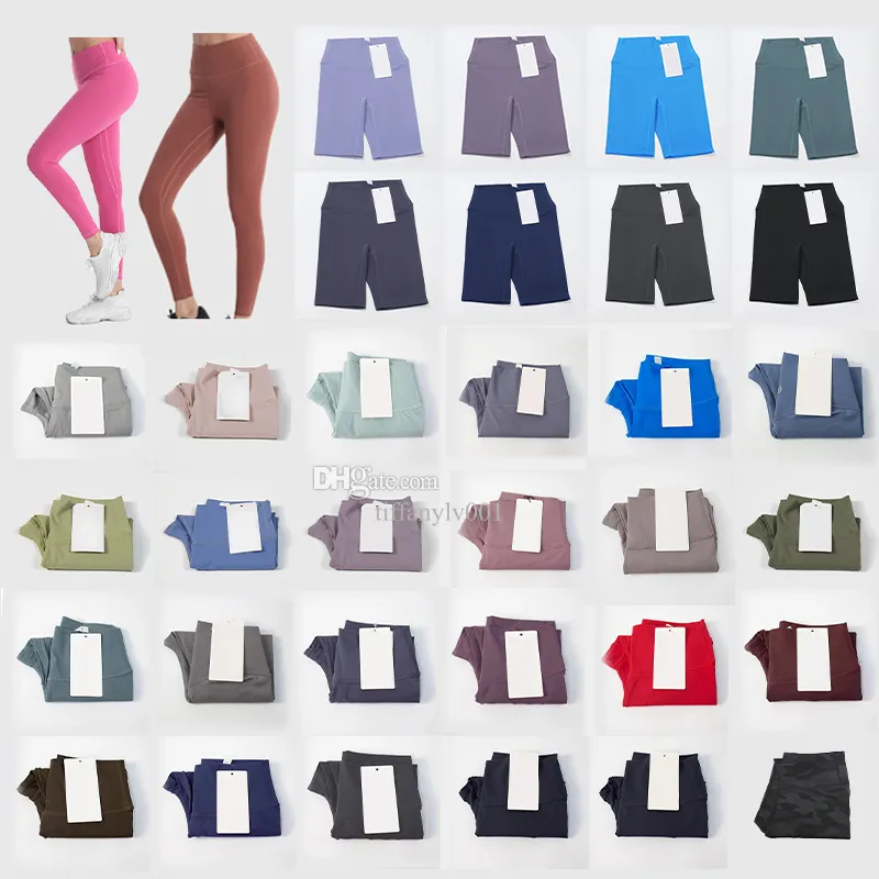 lululemens leggings da donna firmati da donna pantaloncini da yoga scuba allineare abiti corti pantaloni sportivi da donna esercizio fitness abbigliamento da corsa palestra slim fit allineare pantaloni