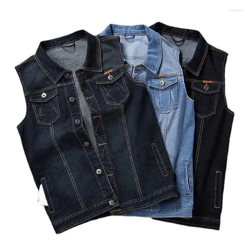 Heren Vesten 7XL 8XL Denim Vest Jas Katoen Hoge Kwaliteit Zeer Grote Super Zwart Grote Man Extra Zwaarlijvig Plus size XXL-6XL