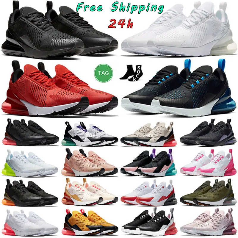 Gratis verzending 270 Sports Running Shoes heren dames 270s Tec Tenis 27c Triple Black White Barely Rose Pink Platinum Volt Heren Dames Trainers Sneakers - flevo-shop