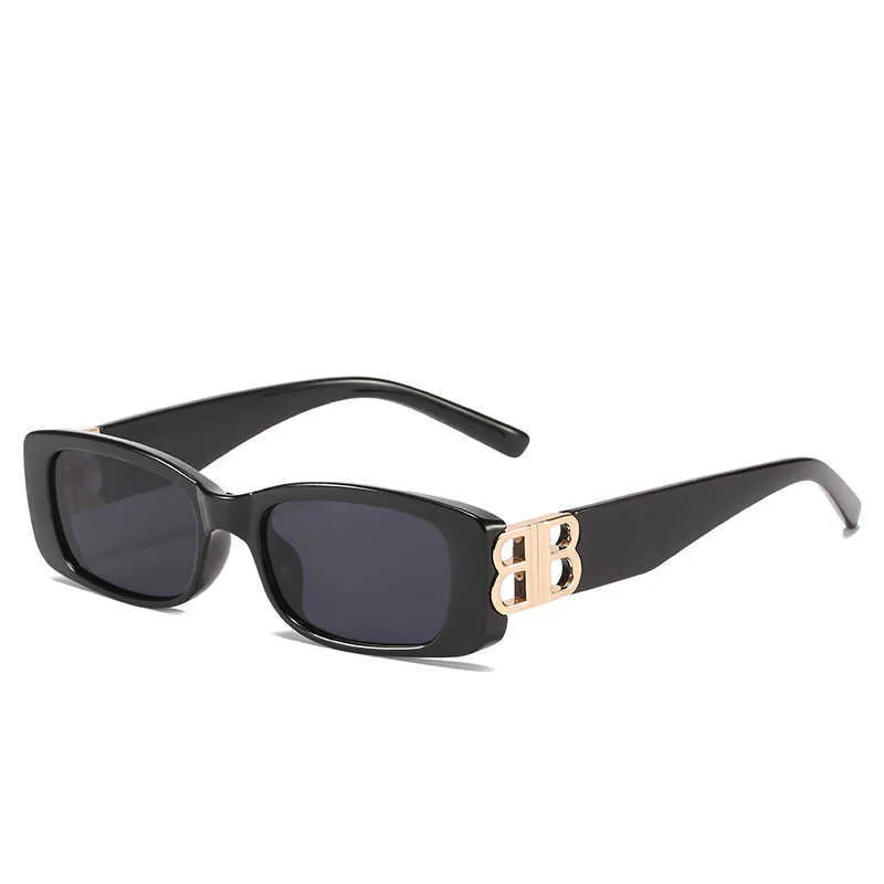 Designer óculos de sol nova família b pequeno quadro óculos de sol moda rua tiro quadrado protetor solar hf0n