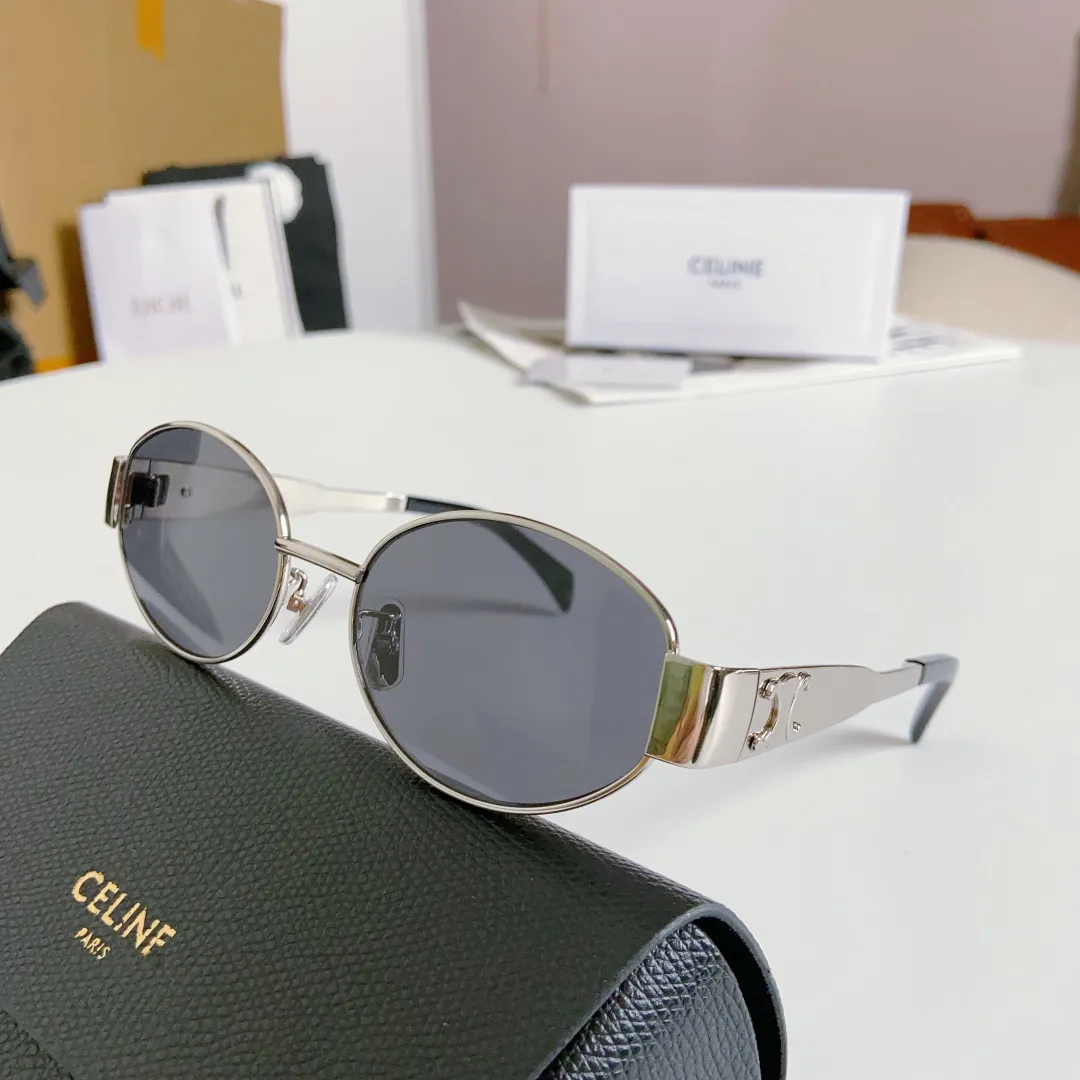 Retro Celinf Oval Frame lexxola sunglasses with Metal Legs
