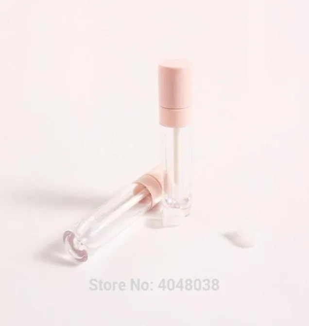 Tom Lip Gloss Container Clear Bottle Pink Cap Lip Tube Container Lipstick Refillable Bottle Plastic Gloss Tube 40pcs12738048