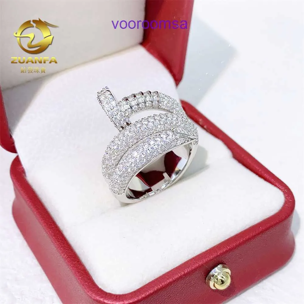 Topkwaliteit Carter ringen voor dames en heren Hot selling S925 sterling zilveren kleur stenen ring hip hop heren nagel sieraden Met Originele Doos