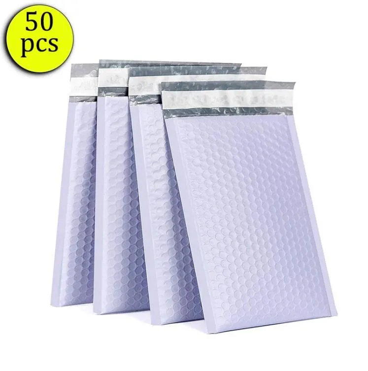Packing Bags Lavender Purple Bubble Mailer 50pcs Poly Padded Mailing Envelopes For Packaging Self Seal Bag Pad7089696