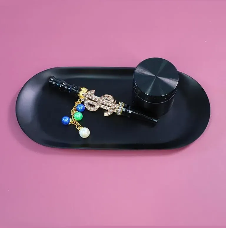 DHL UPS Smoking Accessories Rainbow launched smoking set metal herb grinder rainbow rolling tray bling blunt holder B0901