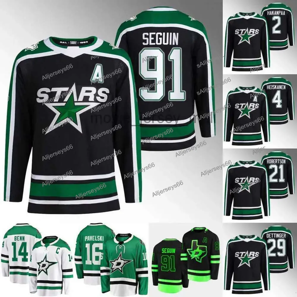 Personnalisé Hommes Femmes Jeunes Dallas Stars Jersey Jason Robertson Jake Oettinger Miro Heiskanen Jamie Benn Joe Pavelski Wyatt Johnston Jani Ice Jersey