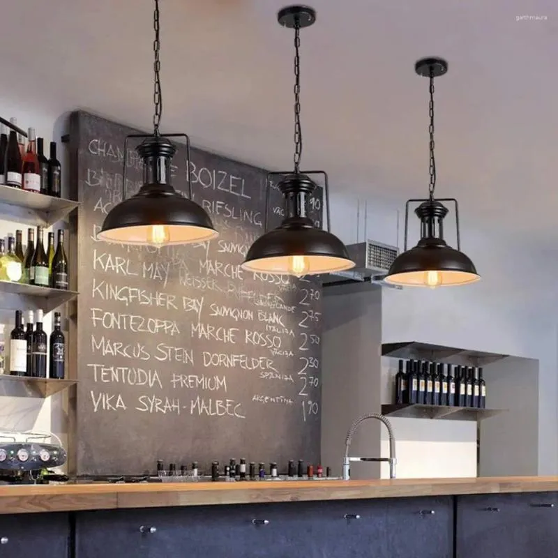 Люстры люстры ресторан ресторана ретро промышленное стиль одноголонный железный абажур кафе кафе горный батон
