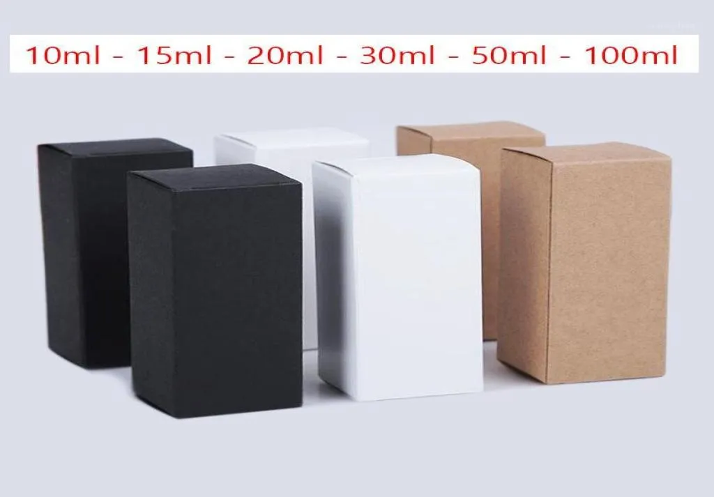 100PCSLOT Black Kraft Paper Bover for assential exals perfume bottle 10ml 15ml 20ml 30ml 50ml 100ml lipstick packaging boxes white18326925