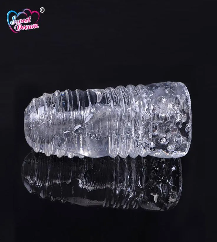 Sweet Dream Men Masturbator Crystal Transparent Pocket Pussy Clear Silicone Realistic Vagina for Man Male Sex Products BLM035 C199267245