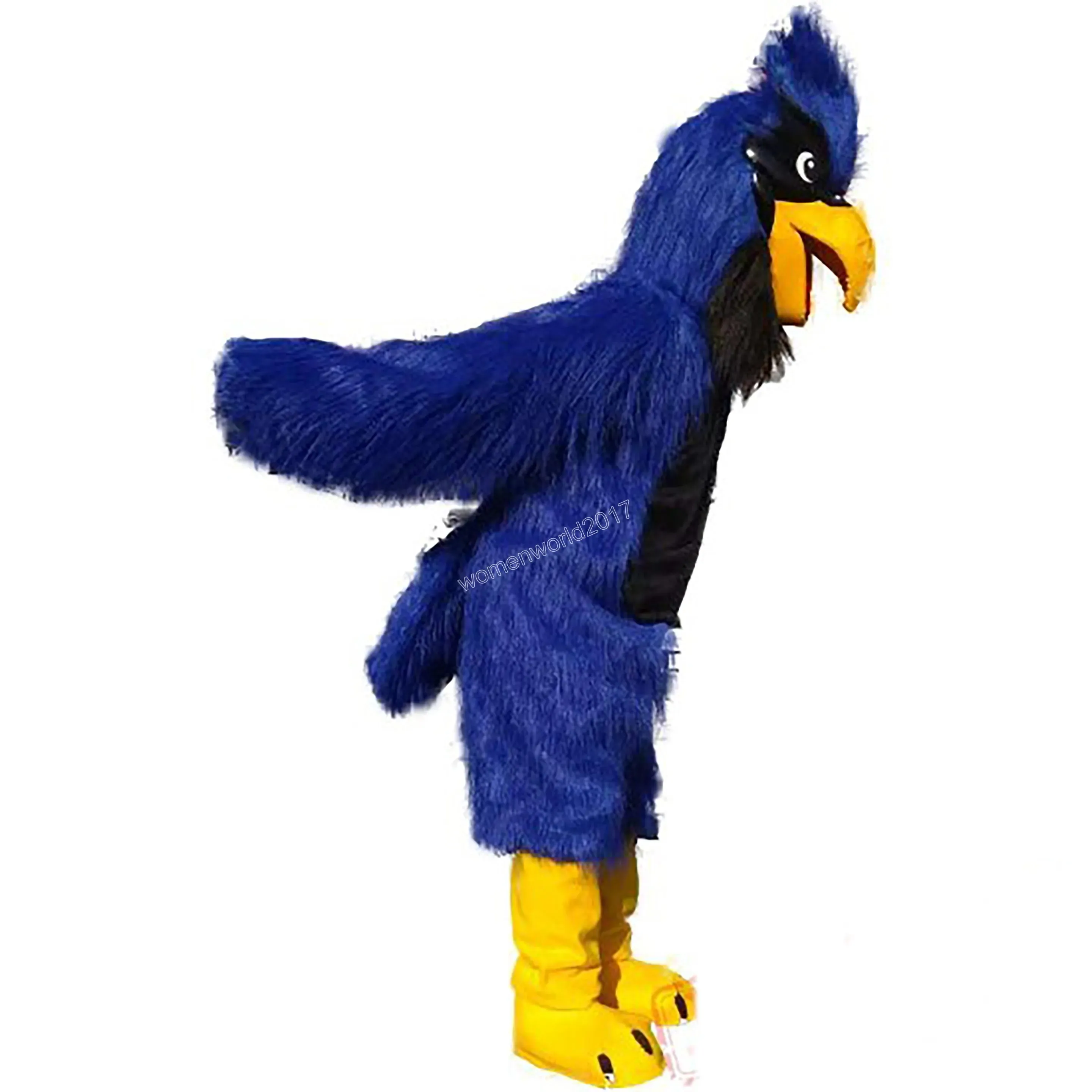 2024 Halloween Taille adulte Costume de mascotte d'aigle bleu Déguisements Carnaval Thème de dessin animé Déguisements pour hommes Femmes Robe de festival