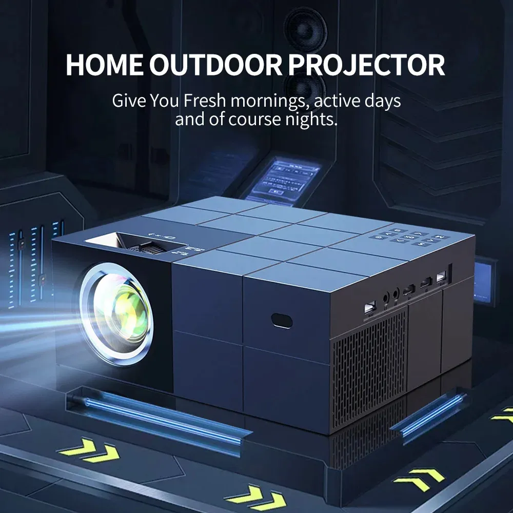 Proyector YERSIDA 1W 1080 compatible con 4K Bluetooth WIFI sincronización pantalla del teléfono Full HD proyectores de películas al aire libre cine en casa negro 240110