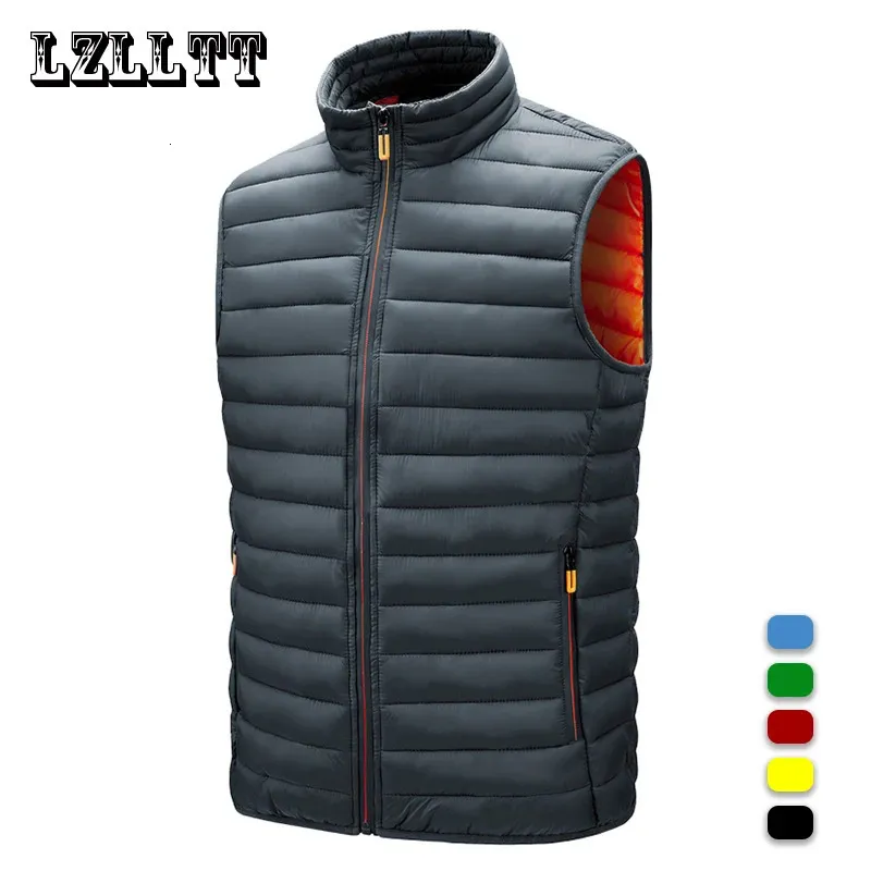 Hommes gilet vestes sans manches automne hiver chaud coupe-vent imperméable gilet hommes printemps décontracté mode mâle 240109