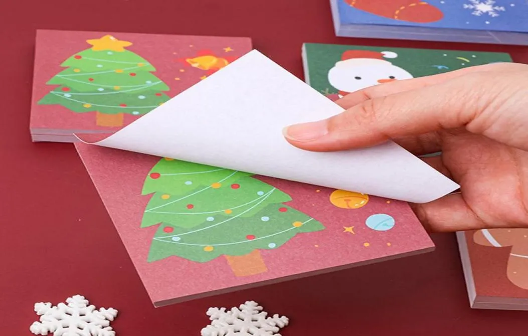 50pcs عيد الميلاد بطاقات المعايدة مذكرة كارتون بطاقة ملاحظة رسالة جديدة