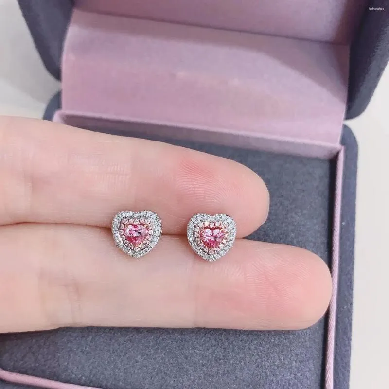 Boucles d'oreilles CZZJ2024 en vente, 1168 diamants 0,40 ct, or blanc massif 18 carats, rose naturel, clous fins pour femmes