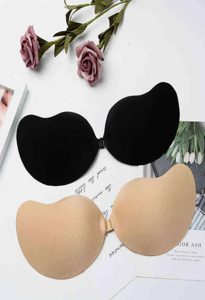 5PC Unsichtbarer Push-Up-BH Rückenfreier trägerloser BH Nahtloser Frontverschluss Bralette Unterwäsche Damen Selbstklebender Silikon-Klebe-BH 3387691