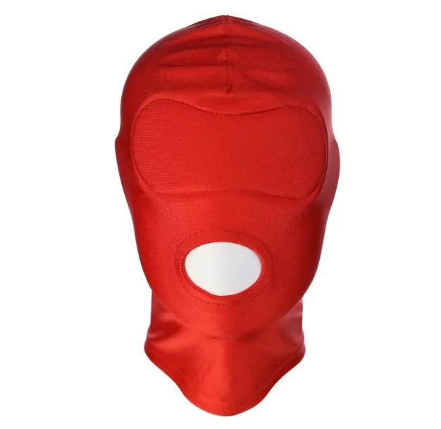 BDSM Bondage Leather Hood for Adult Play Games Full Masks Fetish Face Locking Blindfold for Sex7969222