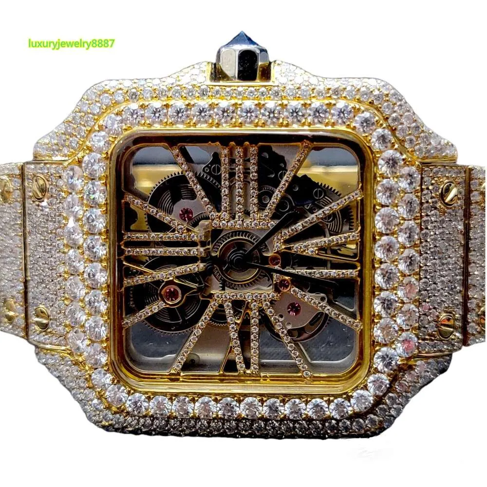 Factory Custom Pass Diamond Test Iced Out Luxury Vvs Moissanite Diamond Watch Hip Hop Full Diamond Watches For Men Women