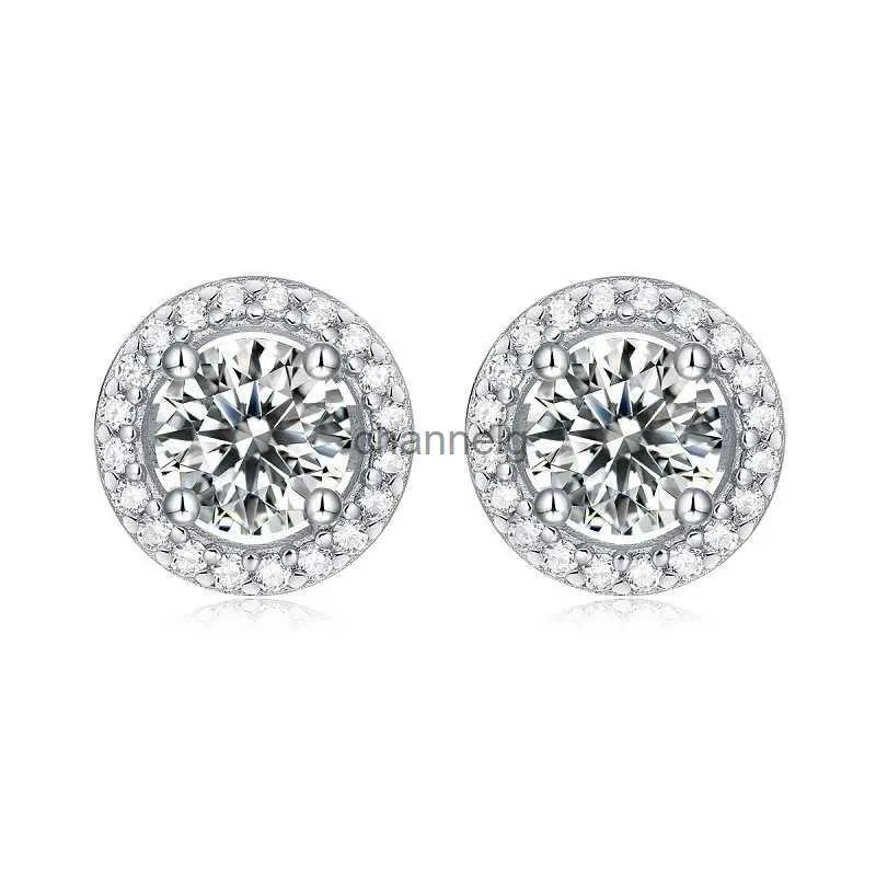 Stud E3-0017 Lefei Moda Classic Trendy Luxury Moissanite Fine1CT Orecchino a bolla rotondo Fascino Donna Argento s925 Regalo di gioielli da sposa YQ240110