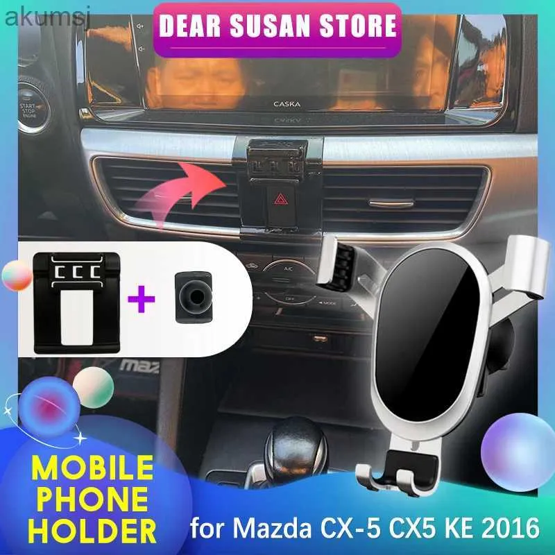 Cell Phone Mounts Holders Car Mobile Phone Holder for MazdaCX-5 CX5 KE 2016 GPS Air Vent Clip Tray Stand Support Sticker Part Accessorie YQ240110