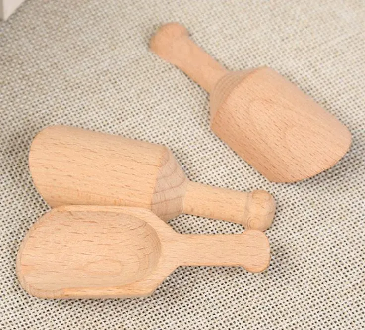 Bath Salt Powder Spoons Laundry Detergent Kitchen Utensils Mini Wooden Candy Flour Scoops Shower SPA Tool