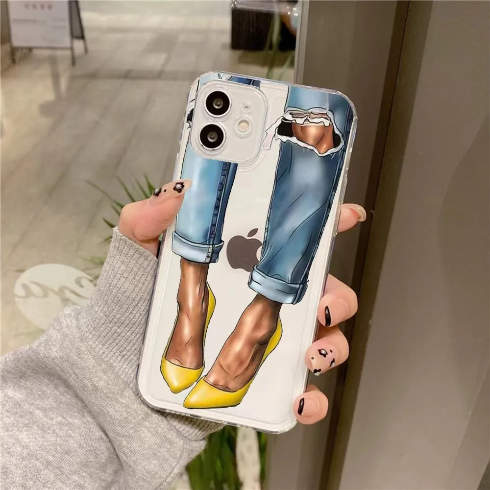 For iPhone15 mobile phone shell Europe and America new coffee girl batch soft shell 14 13 12 pro girl phone case