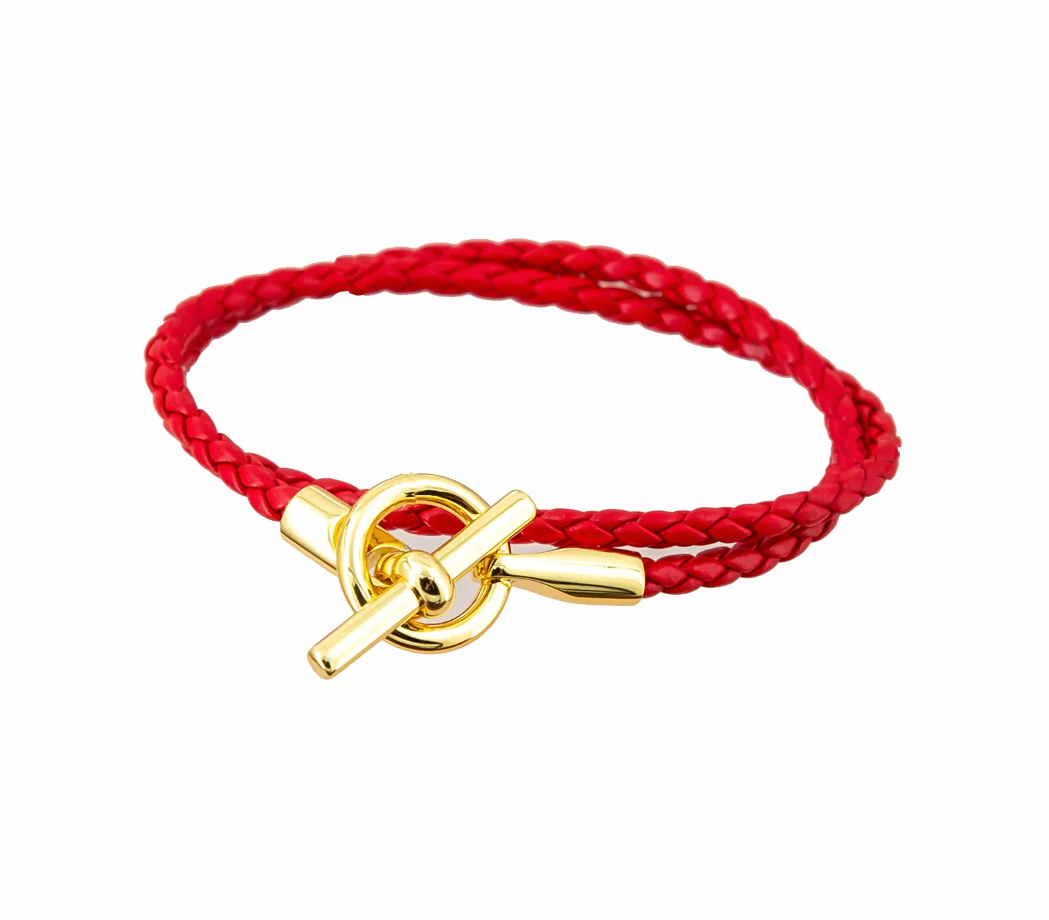 Kit tutoriel bracelet cuir rouge billes fermoir ajustable et grelot