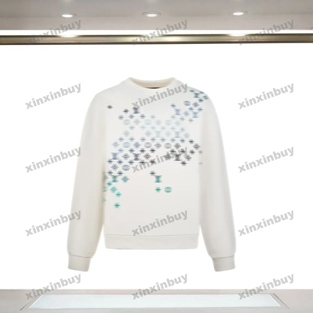 xinxinbuy Men designer Hoodie Sweatshirt Gradient letters embroidery 1854 long sleeve women blue Black white red XS-3XL