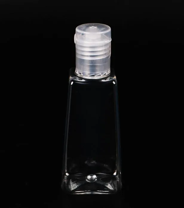 30 ml tom hand sanitizer plastflaska med flip cap trapezoid formflaska för sminkborttagning disinfektionsvätska provflaska6879729