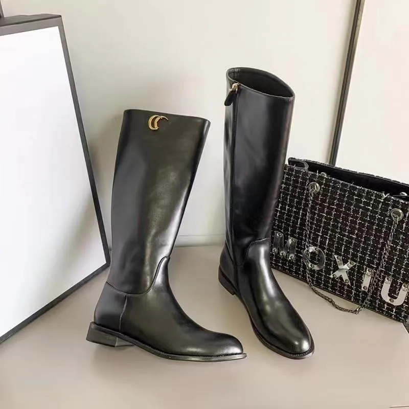 Dames Designer Knielaarzen G Tall Knight Boots Herfst en Winter 2022 Nieuwe Skinny laarzen met ritssluiting aan de zijkant