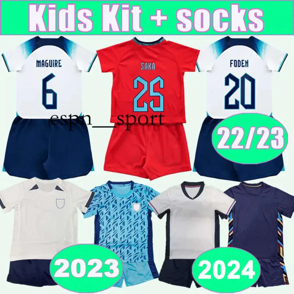 Kit Soccer Jerseys 22 23 Grealish Mount Sterling Maguire Stones Rice Henderson Saka Home Away Child Football Shirt Short Sleeve Uniform