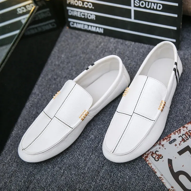 Spring Loafers PU Autumn 697 Men Leather Driving Boat Slip-on Casual Doug Shoes Moccasin Breattable Moft Man Flats 2 81