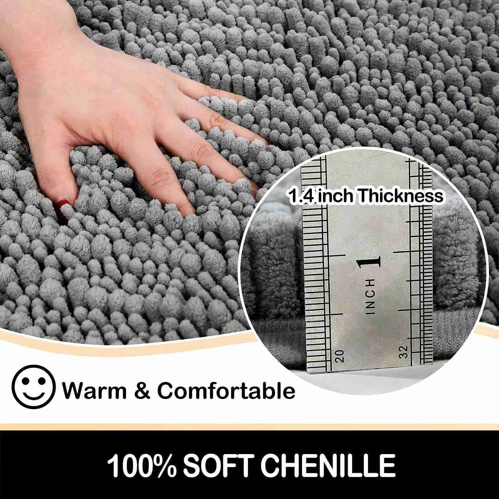 Carpets Olanly Chenille Absorbent Bath Mat Quick Dry Floor Decoration Shaggy Shower Pad Soft Thick Plush Carpet Anti-Slip Bathroom Rug