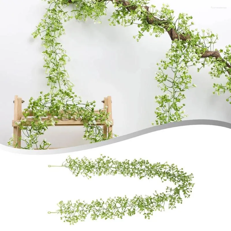 Decoratieve bloemen 175 cm kunstmatige eucalyptus slinger rotan voor kransen doe-het-zelf bruiloftsdecoratie boog muur achtergrond groen hangende wijnstok nep