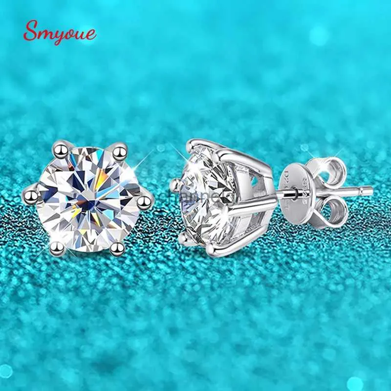 Stud Smyoue rhodié plaqué 0.1-3CT Moissanite goujons boucle d'oreille pour les femmes scintillant classique bijoux de mariage S925 argent Sterling GRA YQ240110