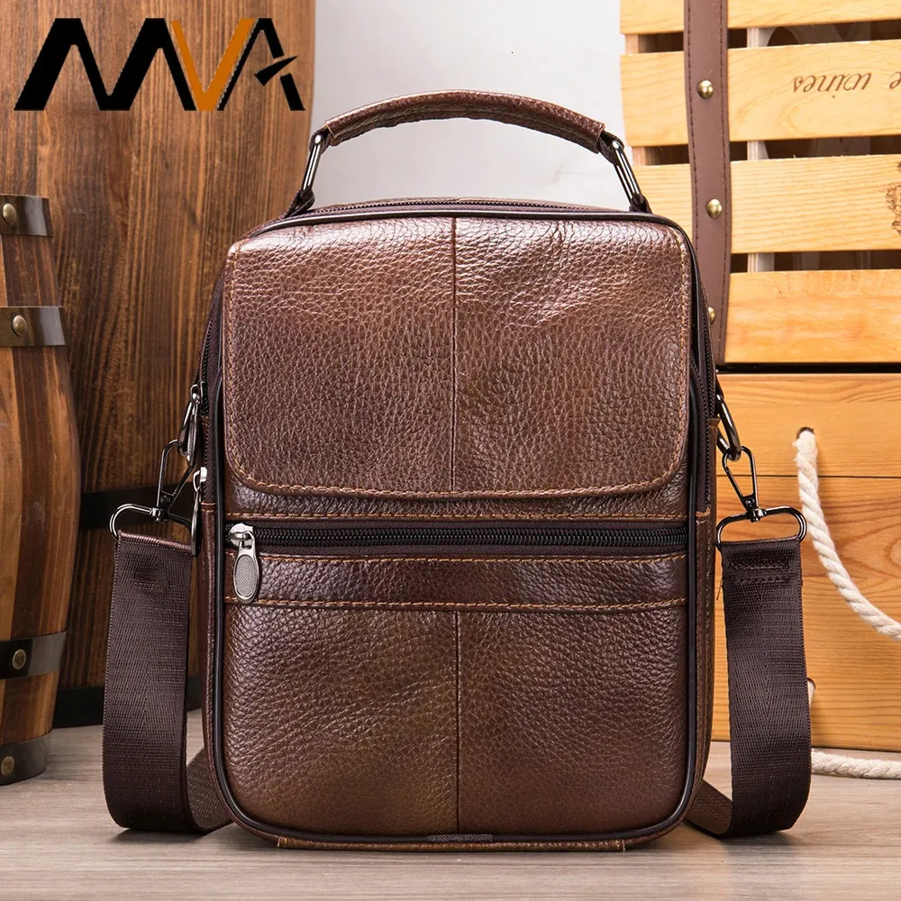 MVA Ретро Мужская сумка из натуральной кожи Мужские сумки для посыльного через плечо Мужская мужская сумка с ремешком 6037 240110