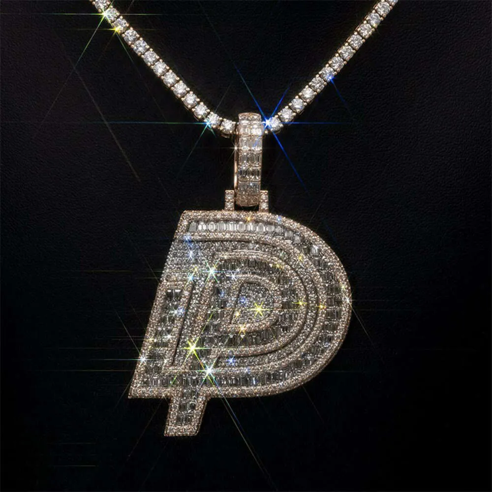 Bijoux hip hop de luxe personnalisés pendentif unique plaqué or argent 925 GRA moissanite diamants de laboratoire glacé lettres numéro pendentif