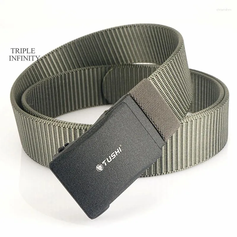 Belts Business Style Metal Automatic Buckle Nylon Male Belt Casual Trousers Waistband Quick Dry Men's Designer Outdoor Work