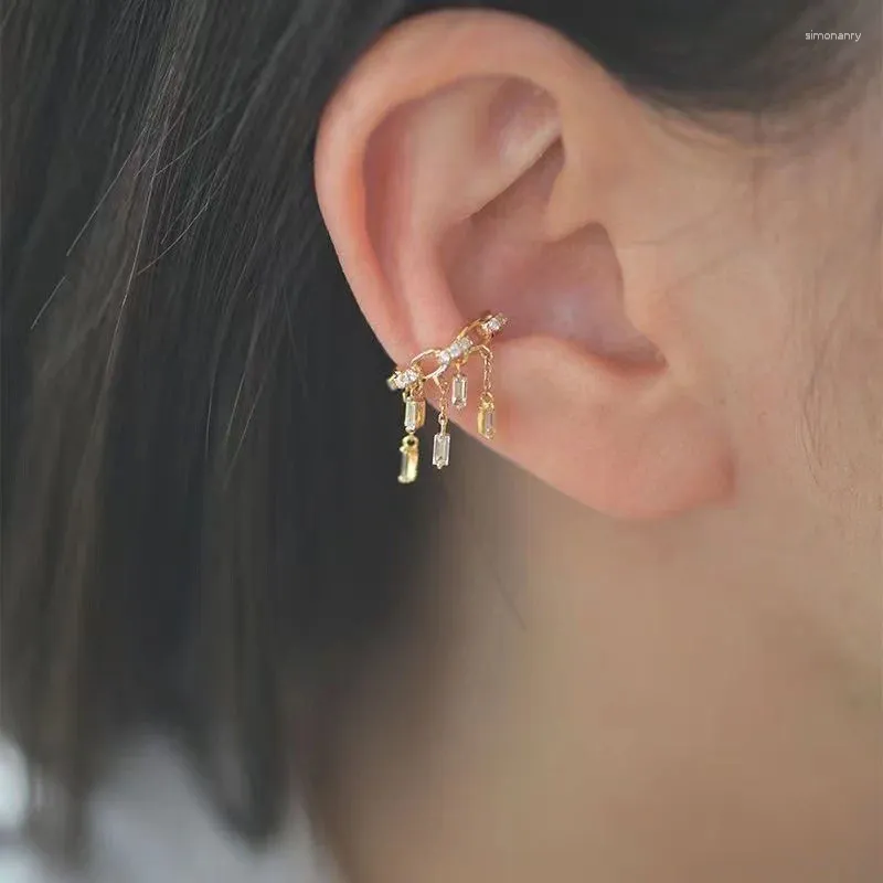Dangle Earrings Ingemark Kpop Long Tassel Clip Earring For Women Ladies No Piercing Fake Cartilage Exquisite Ear Bone Clips Pendientes